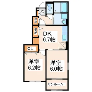 アンビシアンA【1階】の間取り