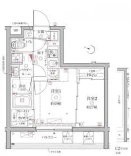 クレイシア西馬込【4階】の間取り