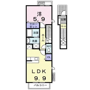 広島県福山市南今津町【アパート】の間取り