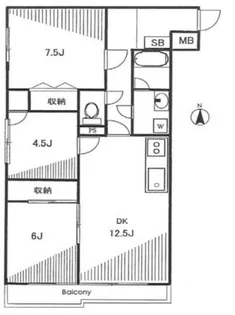東中野ハイツ【1階】の間取り