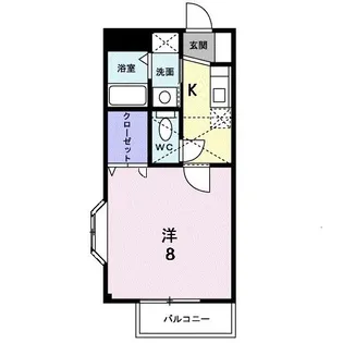 メロウ開成【1階】の間取り