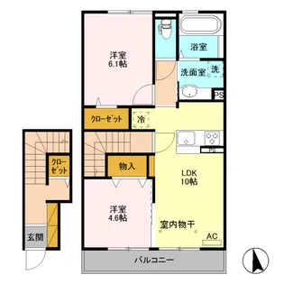 2LDKの間取り画像