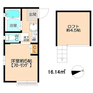 G・Aヒルズ川崎/小倉【1階】の間取り