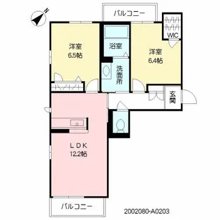 クレールガーデン小山【2階】の間取り