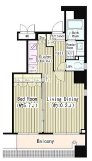 クリアウォータ芝【8階】の間取り