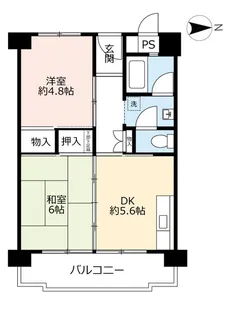 UR鶴山台【4階】の間取り
