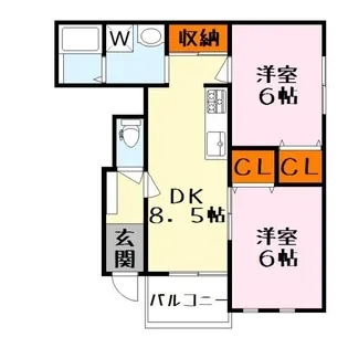 モンレーヴ平津【1階】の間取り