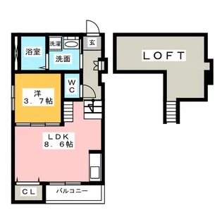 ルナソレイユ【2階】の間取り