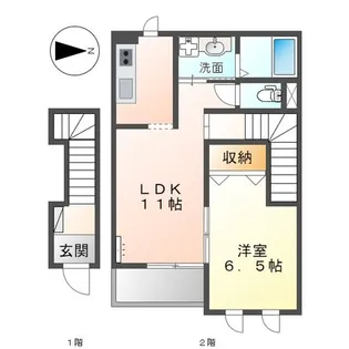徳島県徳島市北矢三町3【アパート】の間取り