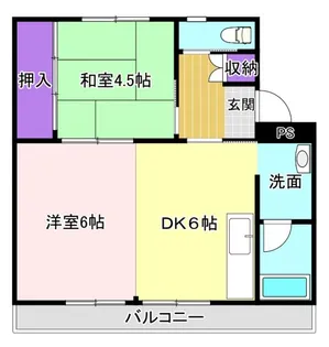 ビレッジハウス門田1号棟【5階】の間取り