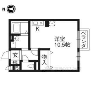ヴィラ祝園2【2階】の間取り