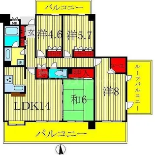 ロイヤルアーク松ヶ丘【10階】の間取り