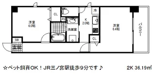 コスモリード神戸三宮【3階】の間取り