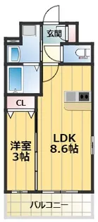 エスリード江坂アンムート【3階】の間取り