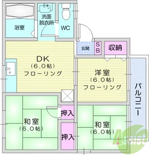 セジュールアント【2階】の間取り