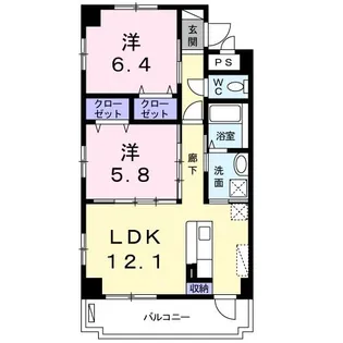 グレイスコート【4階】の間取り