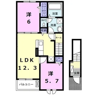 エスパインII【2階】の間取り