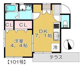 仮)ISLE NAKANOBU(アイル ナカノブ)【1階】の間取り