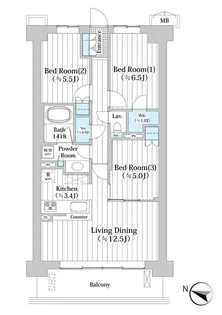 アビティグランデ砧【3階】の間取り