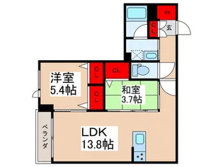 メゾンドフォーゲル【1階】の間取り