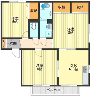 サンレイクヴィラSUZUKI A【1階】の間取り