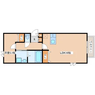 アスコット福田町【1階】の間取り