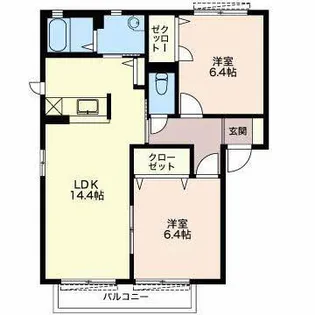 シャーメゾン B【2階】の間取り
