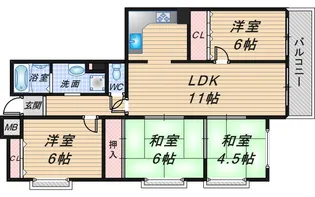 グランドハイツ豊中【2階】の間取り