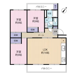 ルックハイツ新検見川【3階】の間取り