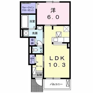 クレシェンド ラブI・II・III【1階】の間取り