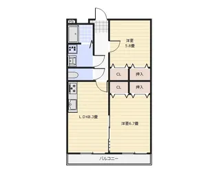 玄海町新築アパートB【1階】の間取り