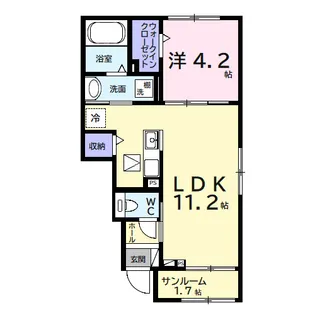 ヒカルサ市原姉ヶ崎ウエスト【1階】の間取り