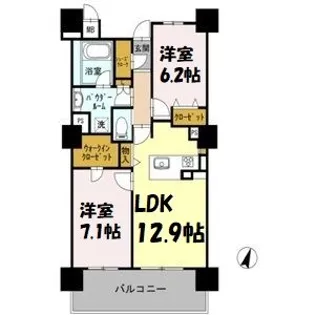 ロイヤルパークスERささしま【15階】の間取り