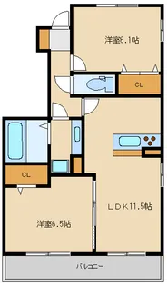 セジュール宮前平【1階】の間取り