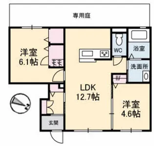 シャーメゾン西連寺【1階】の間取り