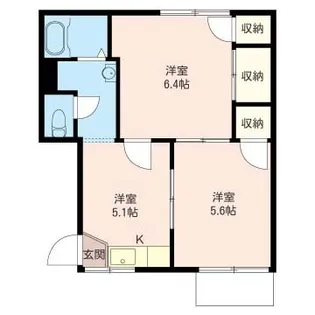 パレスサイドハイツ【1階】の間取り
