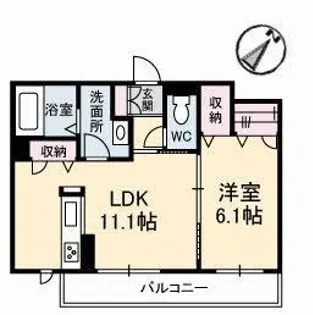 シャーメゾンタウン倉敷運動公園前 D棟【3階】の間取り