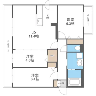Ritz GRANDE東札幌(リッツグランデ東札幌)【4階】の間取り