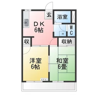 スカイウィングB【1階】の間取り