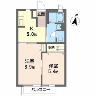 コーポ・ペアレンツA【2階】の間取り