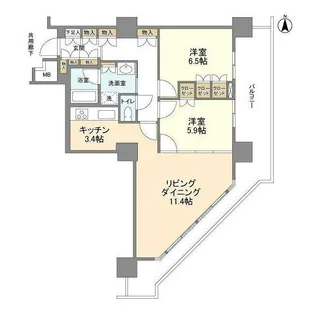 豊洲シエルタワー【23階】の間取り