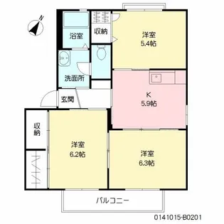 バリュージュ上諏訪B【2階】の間取り