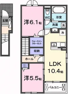 ラ・ルミエールA【2階】の間取り