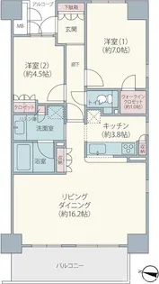 プレシオ・南ユーカリが丘【2階】の間取り