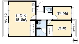 ヴィラ衣笠【2階】の間取り