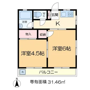アサイハイツ【2階】の間取り