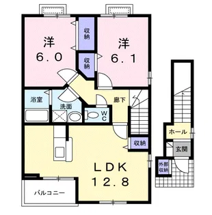 エレガンスヤツオC【1階】の間取り