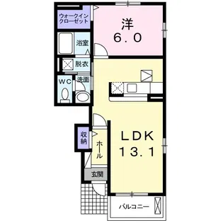 ブランネージュ B【1階】の間取り