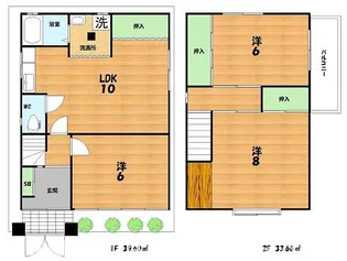 奈良県生駒市桜ケ丘【一戸建】の間取り