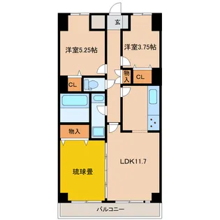 ライオンズマンション水戸備前町【4階】の間取り